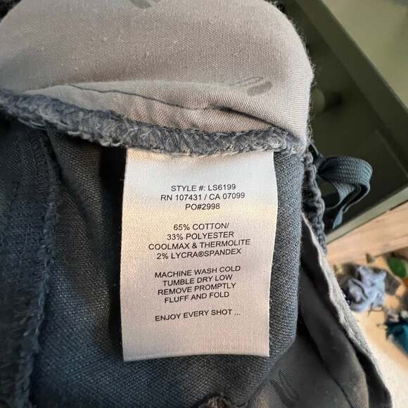 Linksoul Blue Grey Corduroy Drawstring Flat Front Pants - Picture 6 of 6